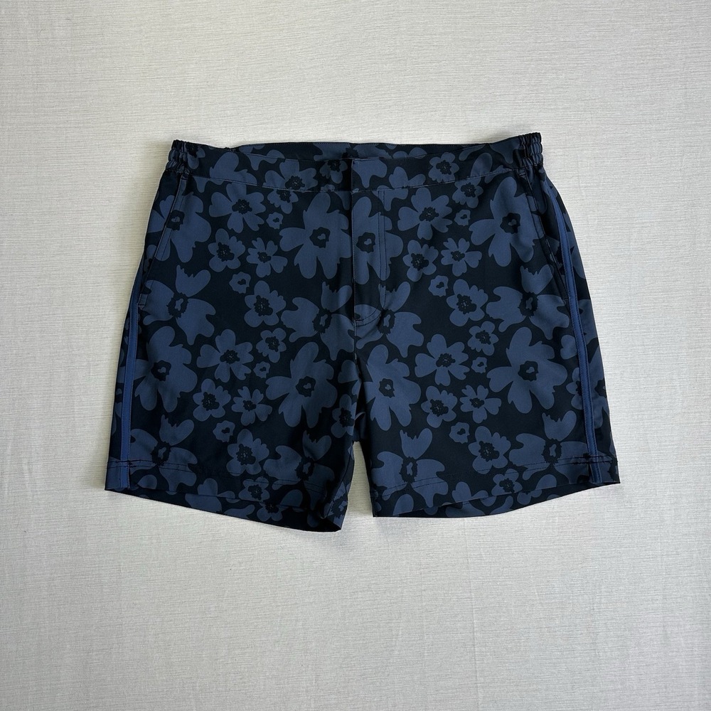 FAIR HARBOR The Sextant Swim Trunk Lined Blue Gray Flo 5.5" Inseam Men 33W